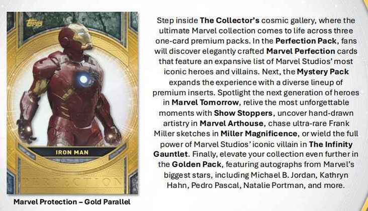 2025 Topps Marvel The Collector sell sheet 1 2025 Topps Marvel The Collector sell sheet 1