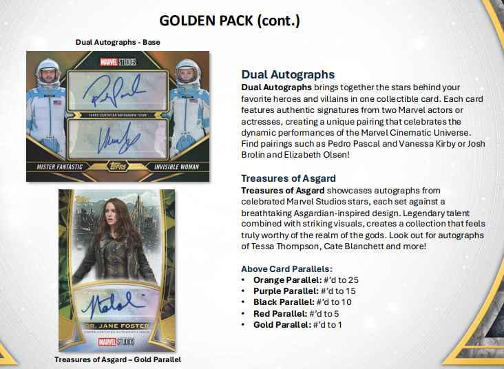 2025 Topps Marvel The Collector sell sheet 6 2025 Topps Marvel The Collector sell sheet 6