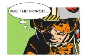 Luke Skywalker Comic Art Shooting Death Star