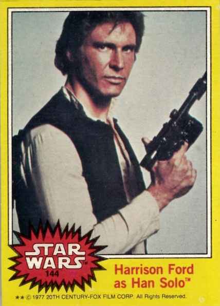 1977 Topps Star Wars Yellow #144 Han Solo Harrison Ford